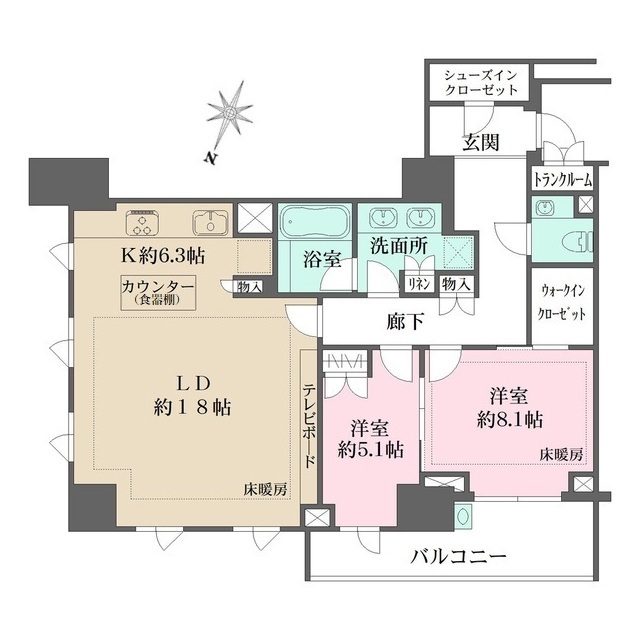 ザ・パークハウス渋谷南平台の間取図