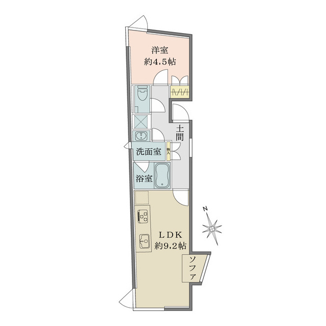 Ｓｏｌａｎａ　Ｔａｋａｎａｗａｄａｉの間取図