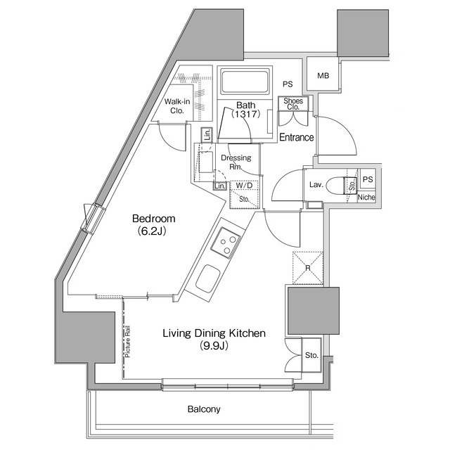 ザ・パークハビオ麻布十番の間取図