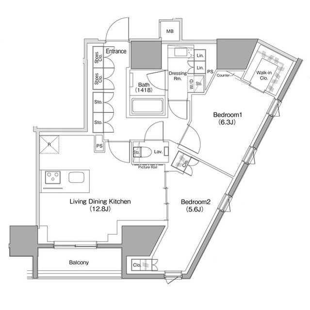 ザ・パークハビオ麻布十番の間取図