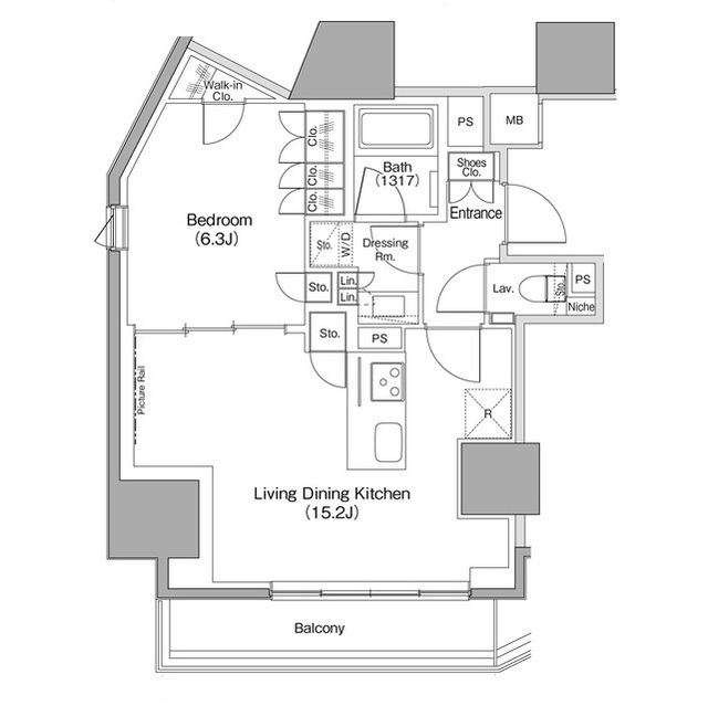 ザ・パークハビオ麻布十番の間取図
