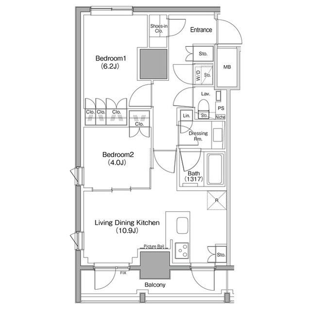 ザ・パークハビオ麻布十番の間取図