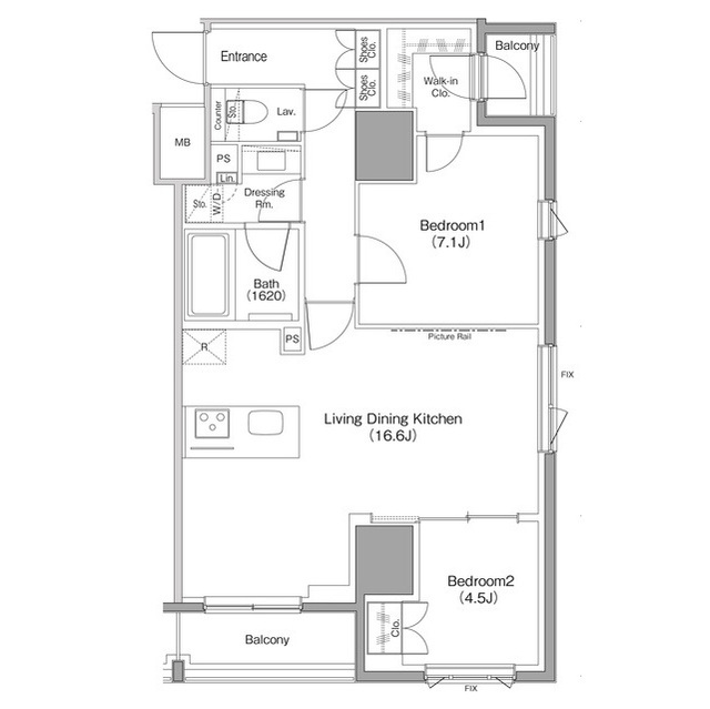 ザ・パークハビオ麻布十番の間取図
