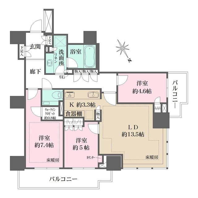 ザ・パークハウス三田ガーデン　タワー棟の間取図