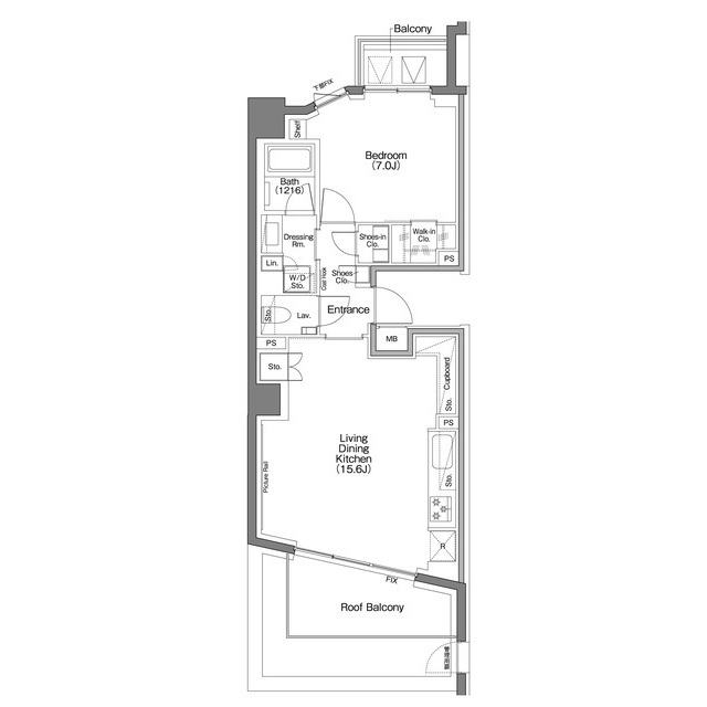 ザ・パークハビオＳＯＨＯ祐天寺の間取図