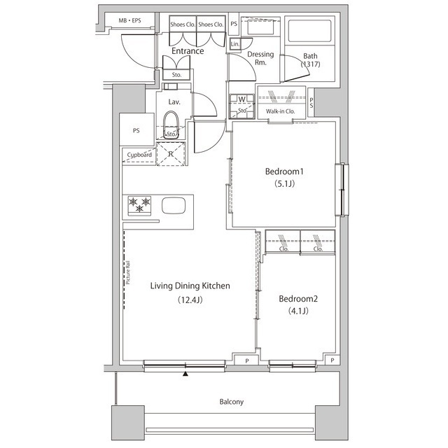 ザ・パークハビオ目黒プレイスの間取図