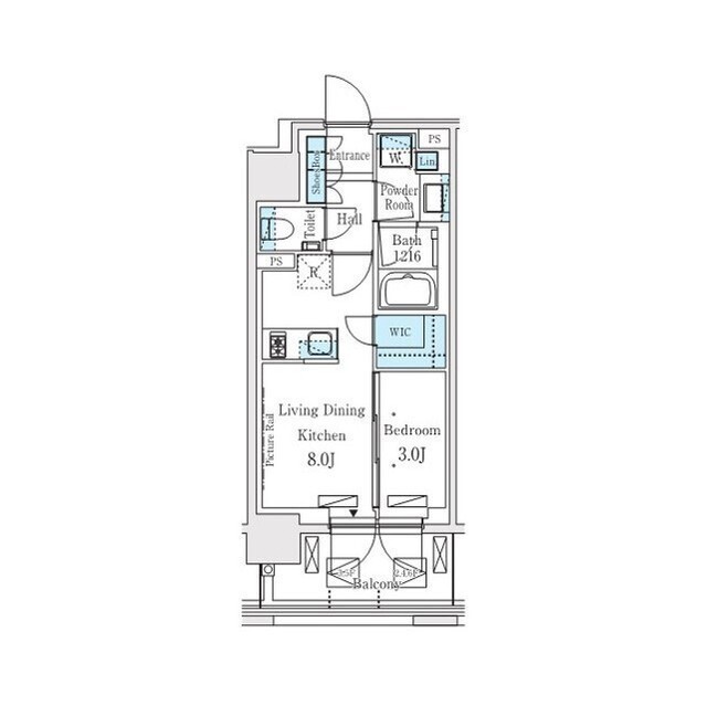 プライムガーデン恵比寿南の間取図