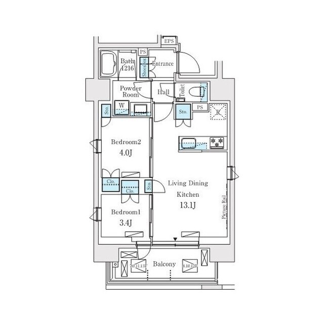 プライムガーデン恵比寿南の間取図