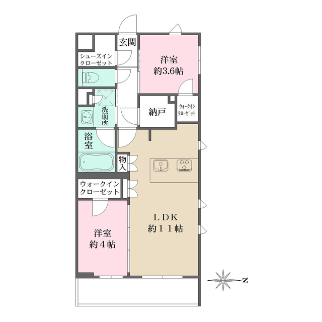 Ｌａ　Ｐｅｒｌａ　ＪｉｙｕｇａｏｋａＩＩの間取図