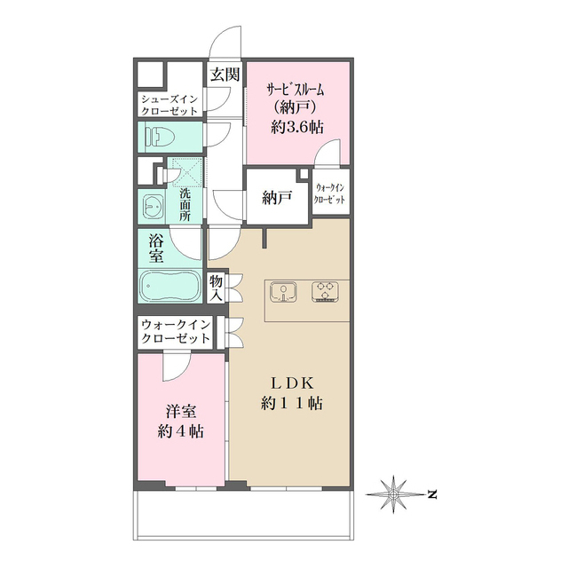 Ｌａ　Ｐｅｒｌａ　ＪｉｙｕｇａｏｋａＩＩの間取図