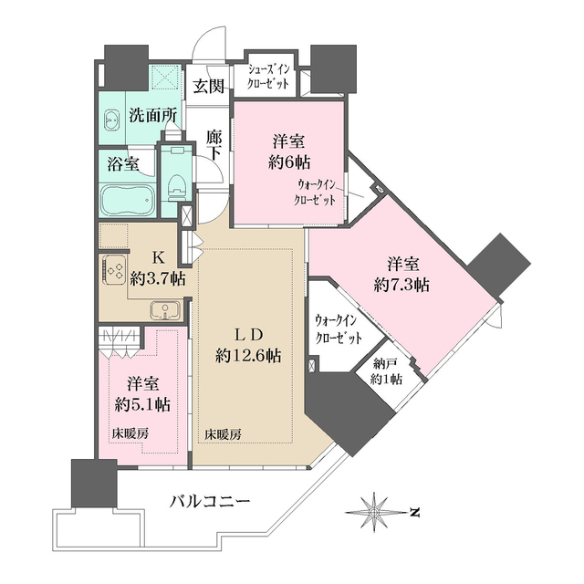 グランドシティタワー月島物件間取図