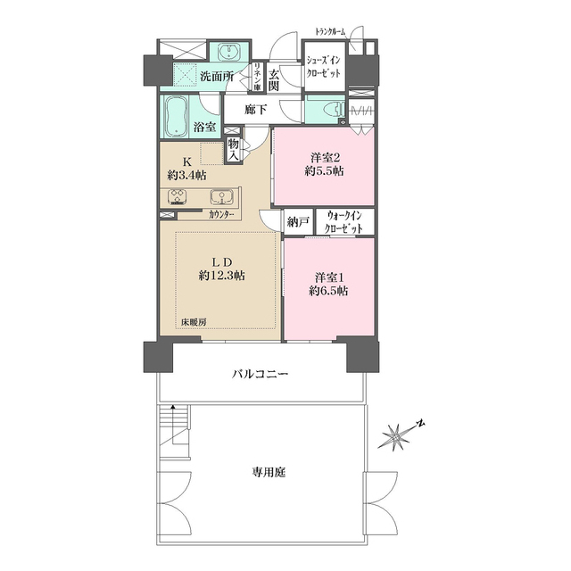 三田聖坂ガーデンレジデンスの間取図