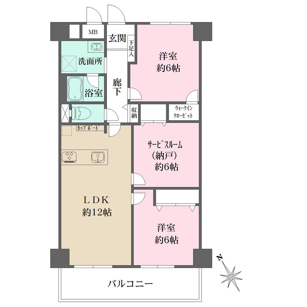 なぎさニュータウン5号棟の間取図