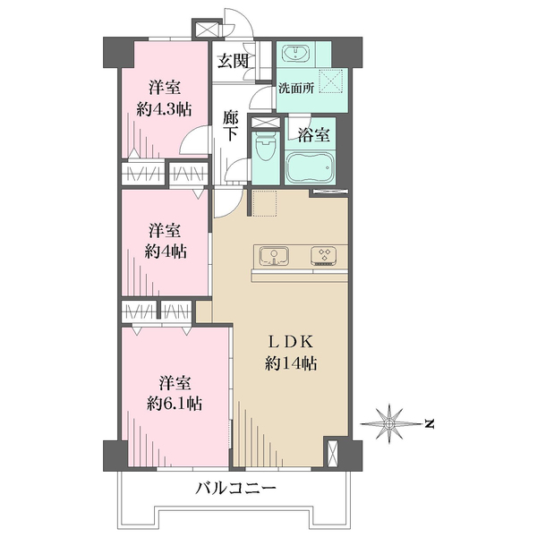 藤和門前仲町コープの間取図
