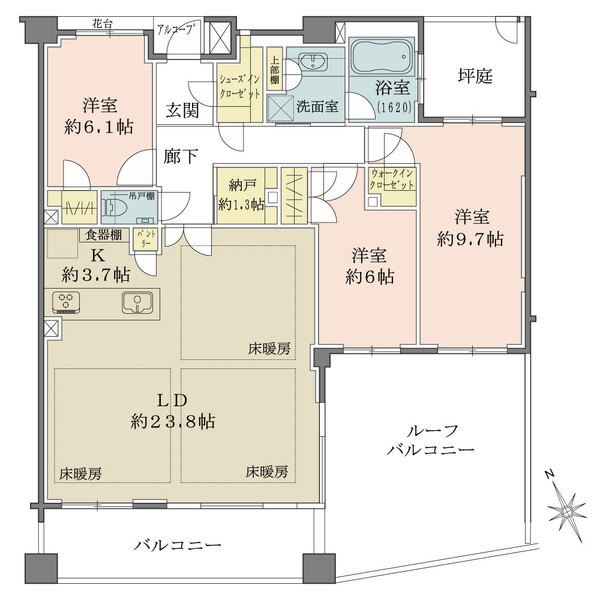 プランヴェール等々力緑地の間取図
