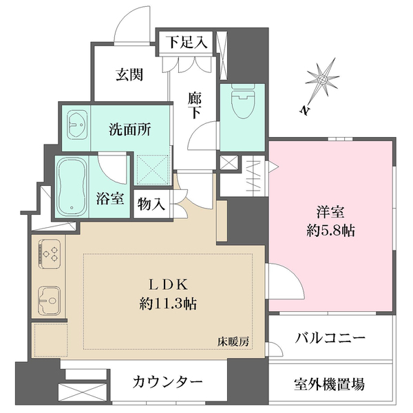 トーキョー・オーディアム日本橋浜町の間取図