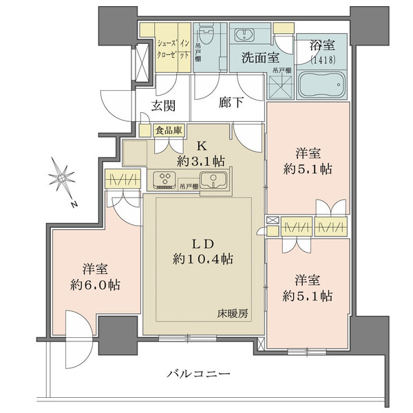 プラウドタワー小岩フロントの間取図