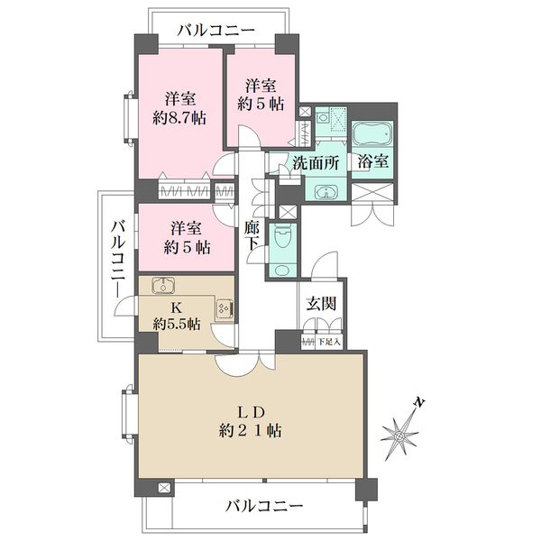 パークハウス多摩川南五番館の間取図