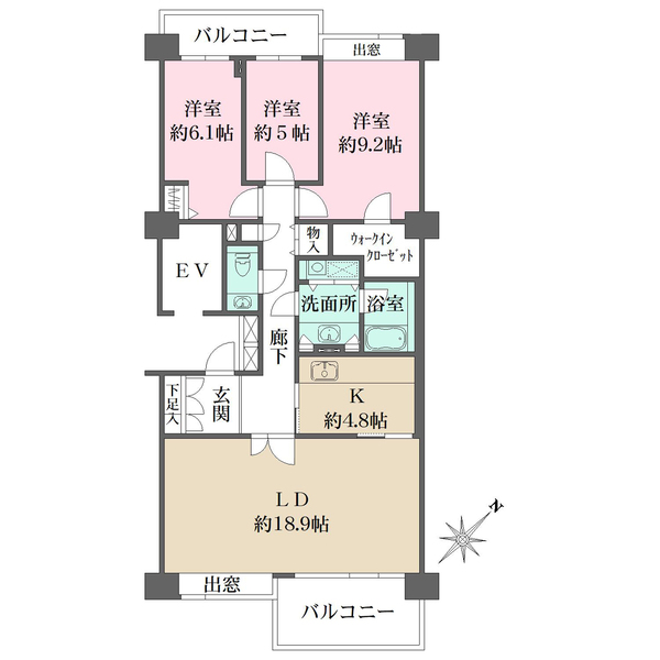 新百合ヶ丘パークハウスの間取図