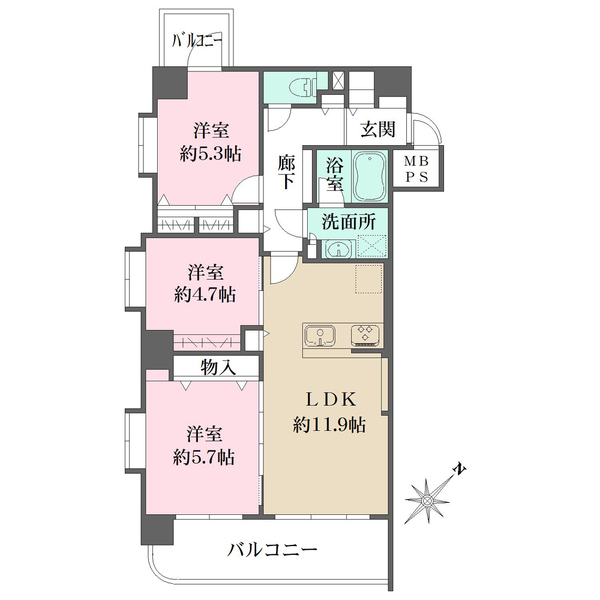 モナーク碑文谷の間取図
