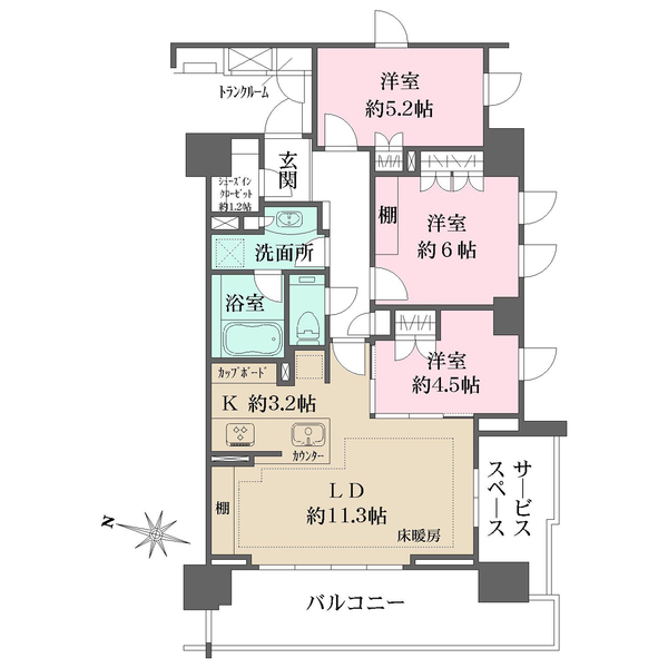 ザ・パークハウスアーバンス目黒平町の間取図