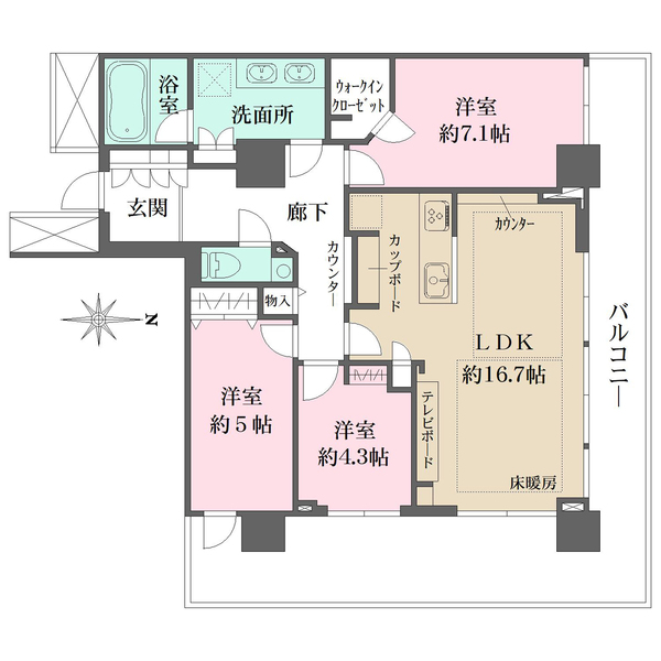 ザ・リバープレイスウエストタワーの間取図