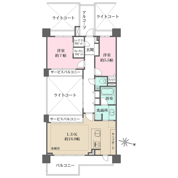 サウススクエアの間取図