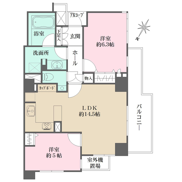 グランスイート二子玉川スタイルフォートの間取図