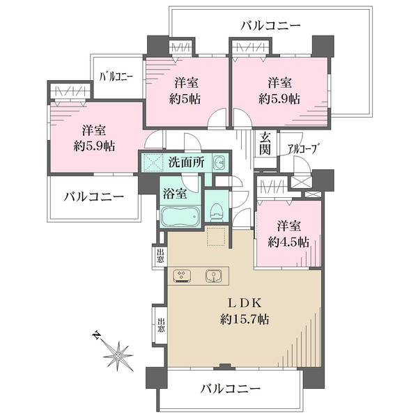 グランイーグル多摩川緑地Vの間取図