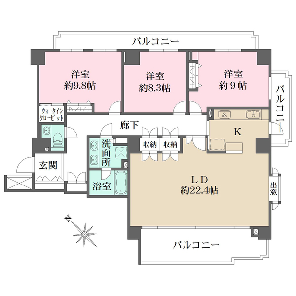 パークハウス多摩川北参番館の間取図