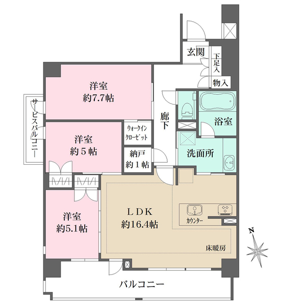 リストレジデンス目黒本町の間取図