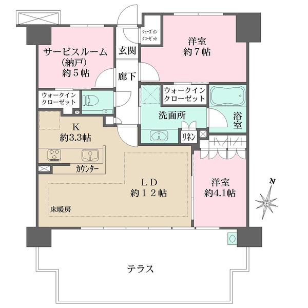 アールブラン武蔵新田の間取図