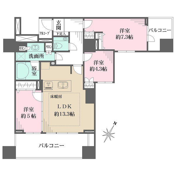 ピアースコード等々力の間取図