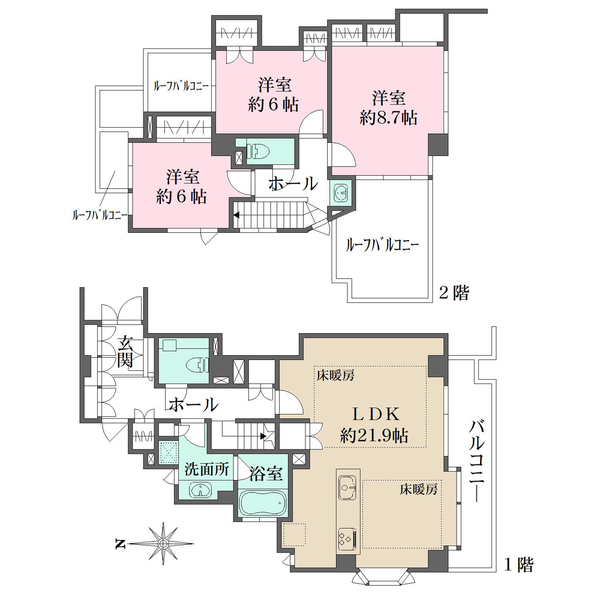 パシフィックハウス自由が丘の間取図