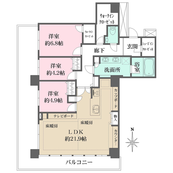 ザ・リバープレイスイーストタワーの間取図
