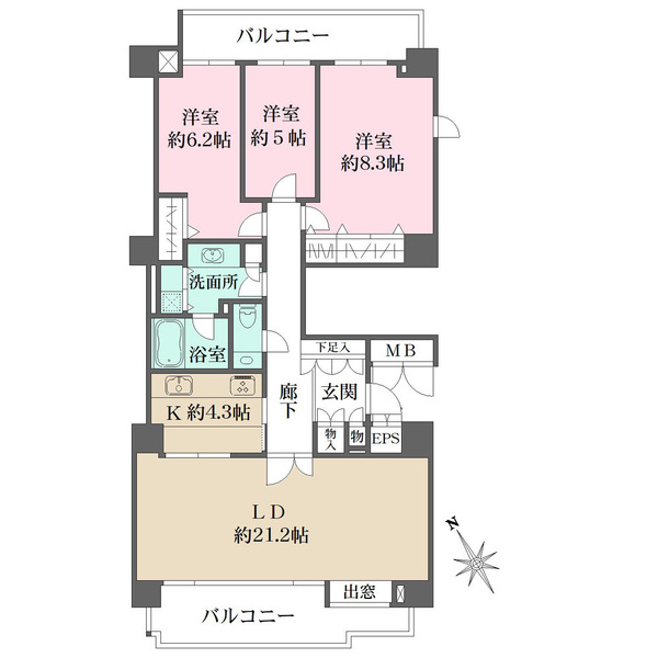 パークハウス多摩川南弐番館の間取図