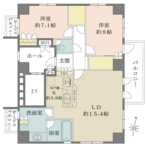 リリーベル麹町サーモスの間取図