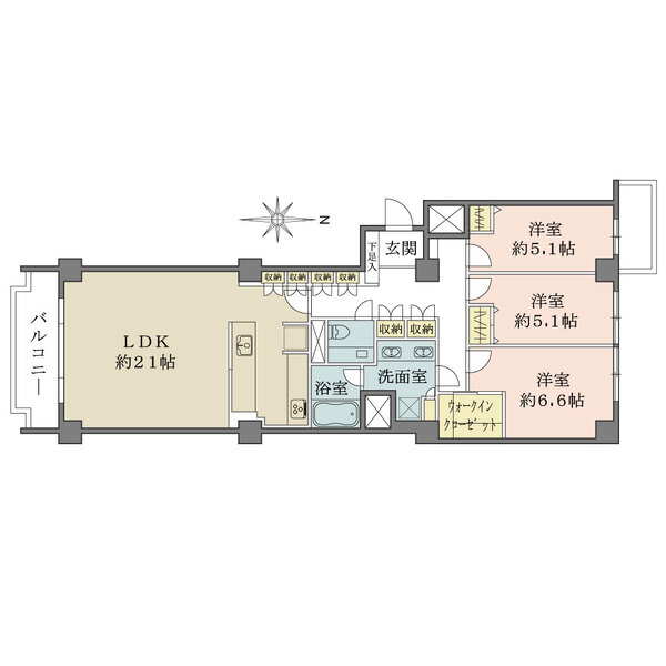 広尾ガーデンヒルズ ノースヒルO棟の間取図