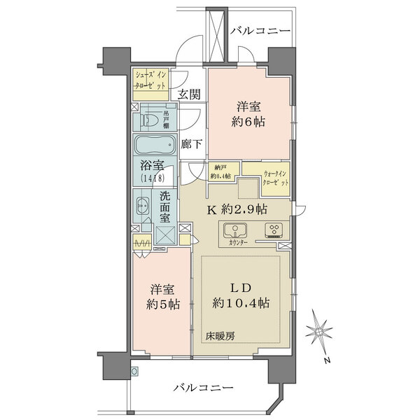 シティハウス綾瀬の間取図