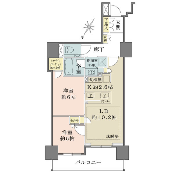 ザ・パークハウス市ヶ谷の間取図