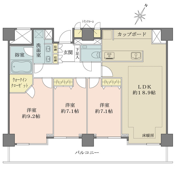 西新宿パークサイドタワーの間取図
