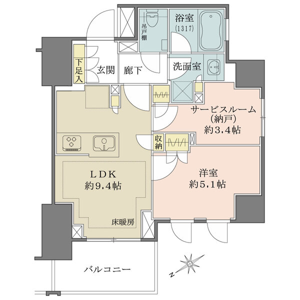 オープンレジデンシア神楽坂ファーストの間取図