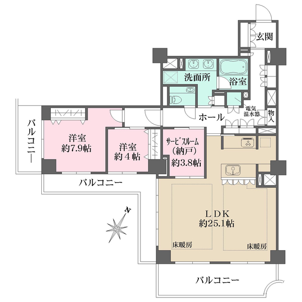 パレロワイヤル六番町の間取図