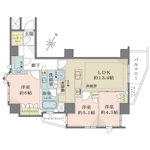 グランドメゾン新宿弁天町の間取図