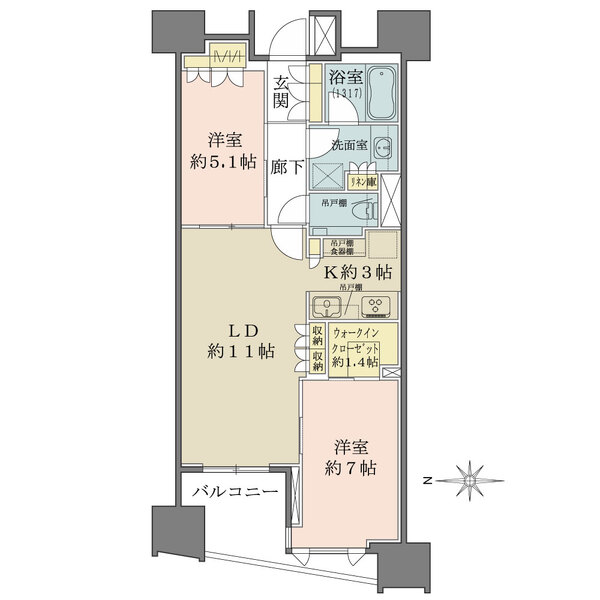 ザ・パークハウス山吹神楽坂の間取図