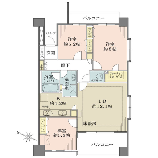 ライオンズガーデン仲池上の間取図