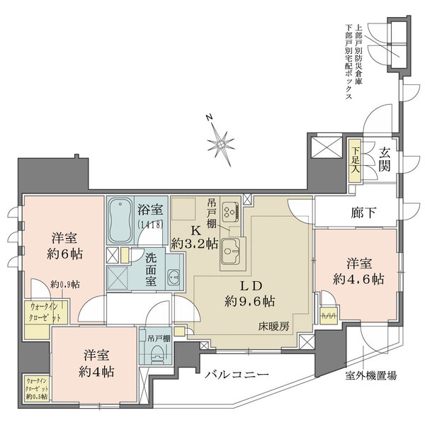 ザ・パークハウス品川荏原中延の間取図