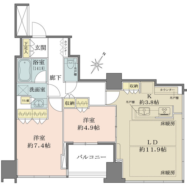 大崎ウエストシティタワーズの間取図