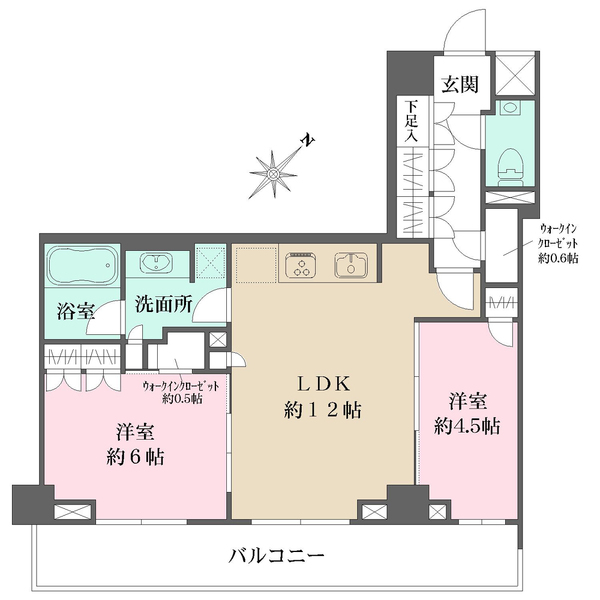 ザ・パークワンズ目黒不動前の間取図