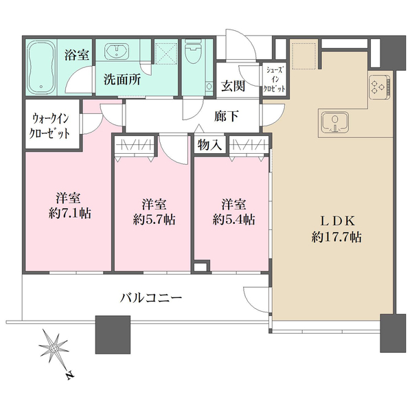 ル・サンク大崎シティタワーの間取図